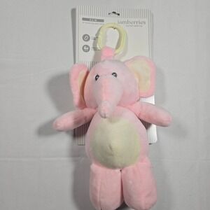 Jamberries My First Rattle Toy Pink Elephant 10 Inch Plush Stroller Car Seat C‎